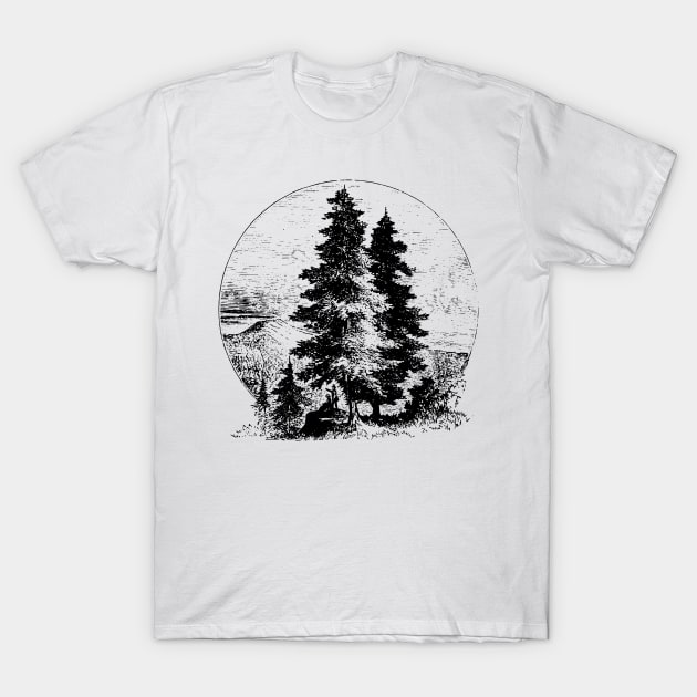 In The Pines T-Shirt by TheCosmicTradingPost